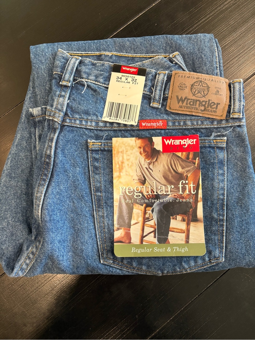 Wrangler Men's Regular Fit Denim Jeans - Mid Blue